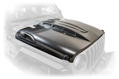 2018 2025 Jeep Wrangler JL JLU Gladiator JT Heat Dispersion Hood Non 392 or Non Mojave DV8 Offroad-2