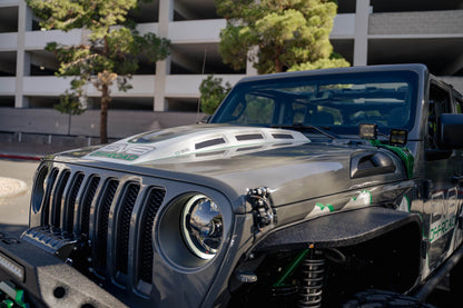 2018 2025 Jeep Wrangler JL JLU Gladiator JT Heat Dispersion Hood Non 392 or Non Mojave DV8 Offroad-3