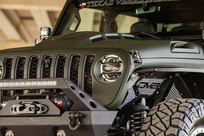 2018 2025 Jeep Wrangler JL JLU Gladiator JT Heat Dispersion Hood Non 392 or Non Mojave DV8 Offroad-6