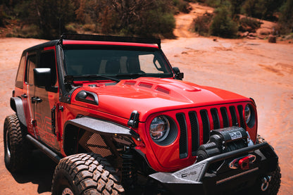 2018 2025 Jeep Wrangler JL JLU Gladiator JT Heat Dispersion Hood Non 392 or Non Mojave DV8 Offroad-8