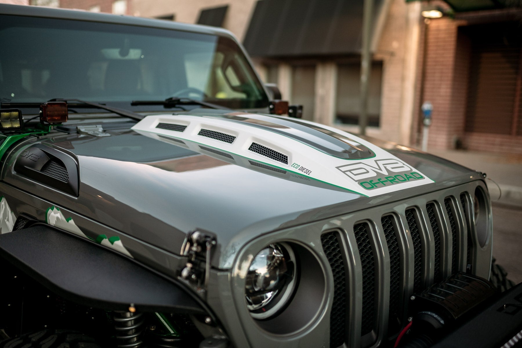 2018 2025 Jeep Wrangler JL JLU Gladiator JT Heat Dispersion Hood Non 392 or Non Mojave DV8 Offroad-10