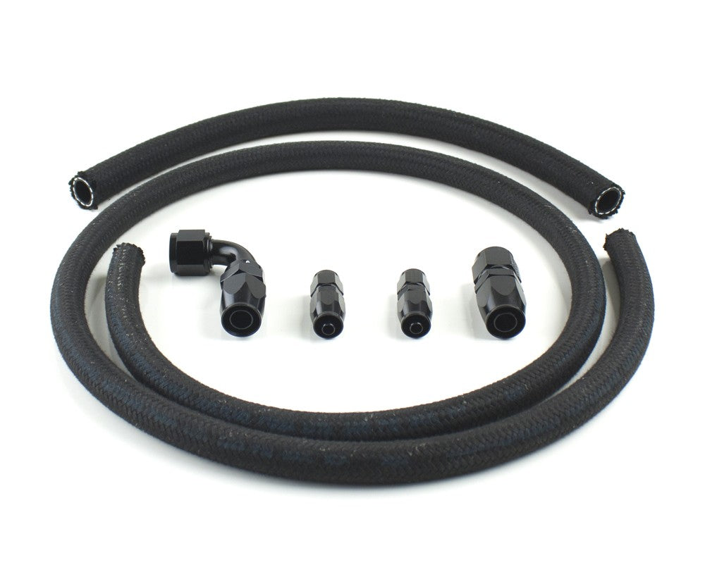 Hose Kit for Remote Reservoir with Hydroboost Installation 2X #6 JIC RTN #10 JIC Feed Black Fittings Performance Components PSC Steering