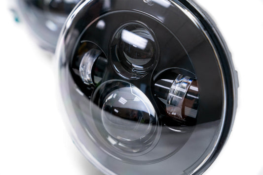 2007 2018 Jeep Wrangler JK JKU Projector Led Headlights With White Halo DV8 Offroad-1