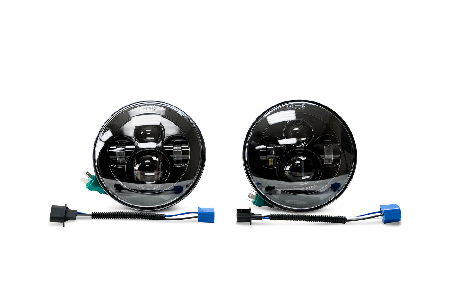 2007 2018 Jeep Wrangler JK JKU Projector Led Headlights With White Halo DV8 Offroad-3