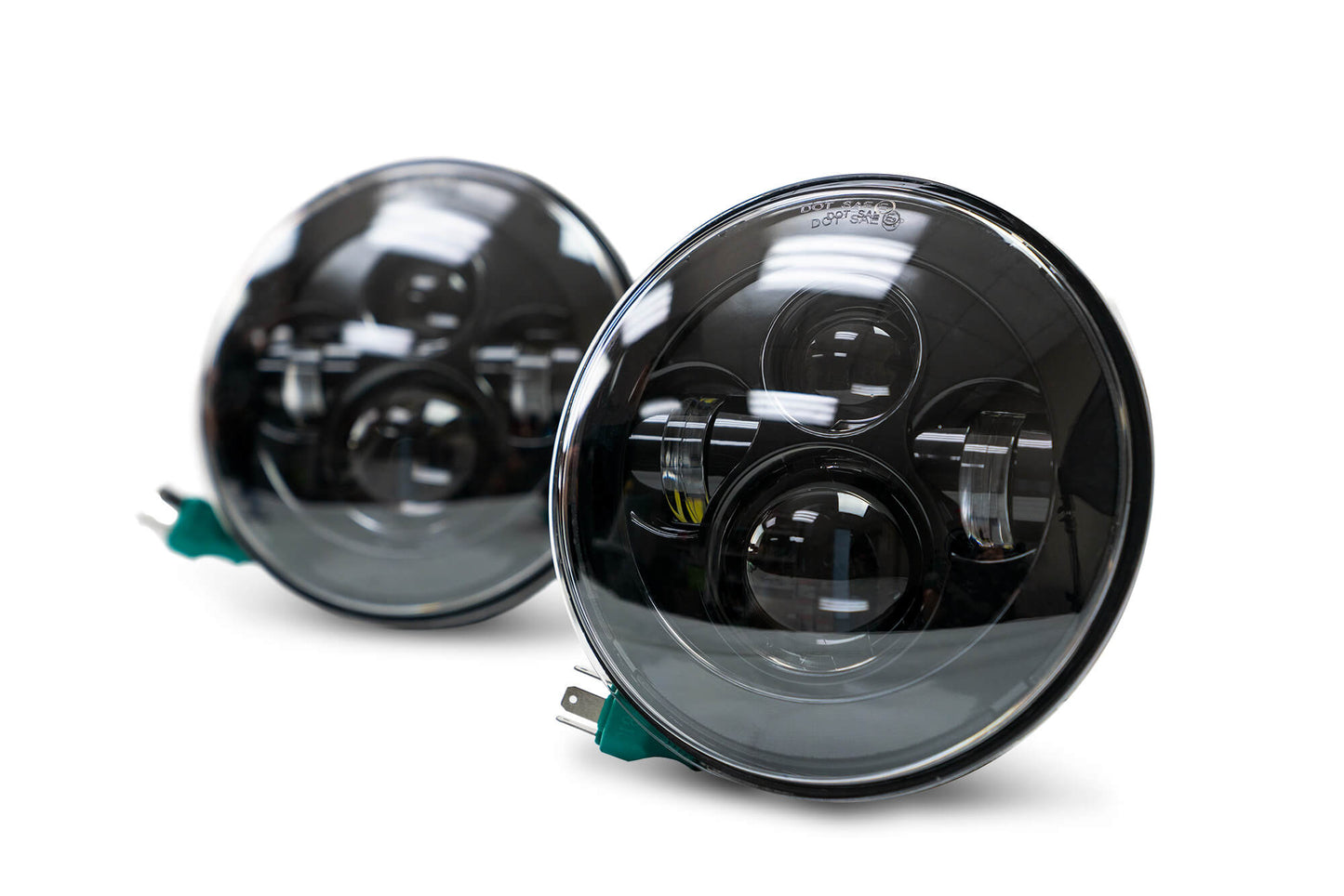 2007 2018 Jeep Wrangler JK JKU Projector Led Headlights With White Halo DV8 Offroad-5
