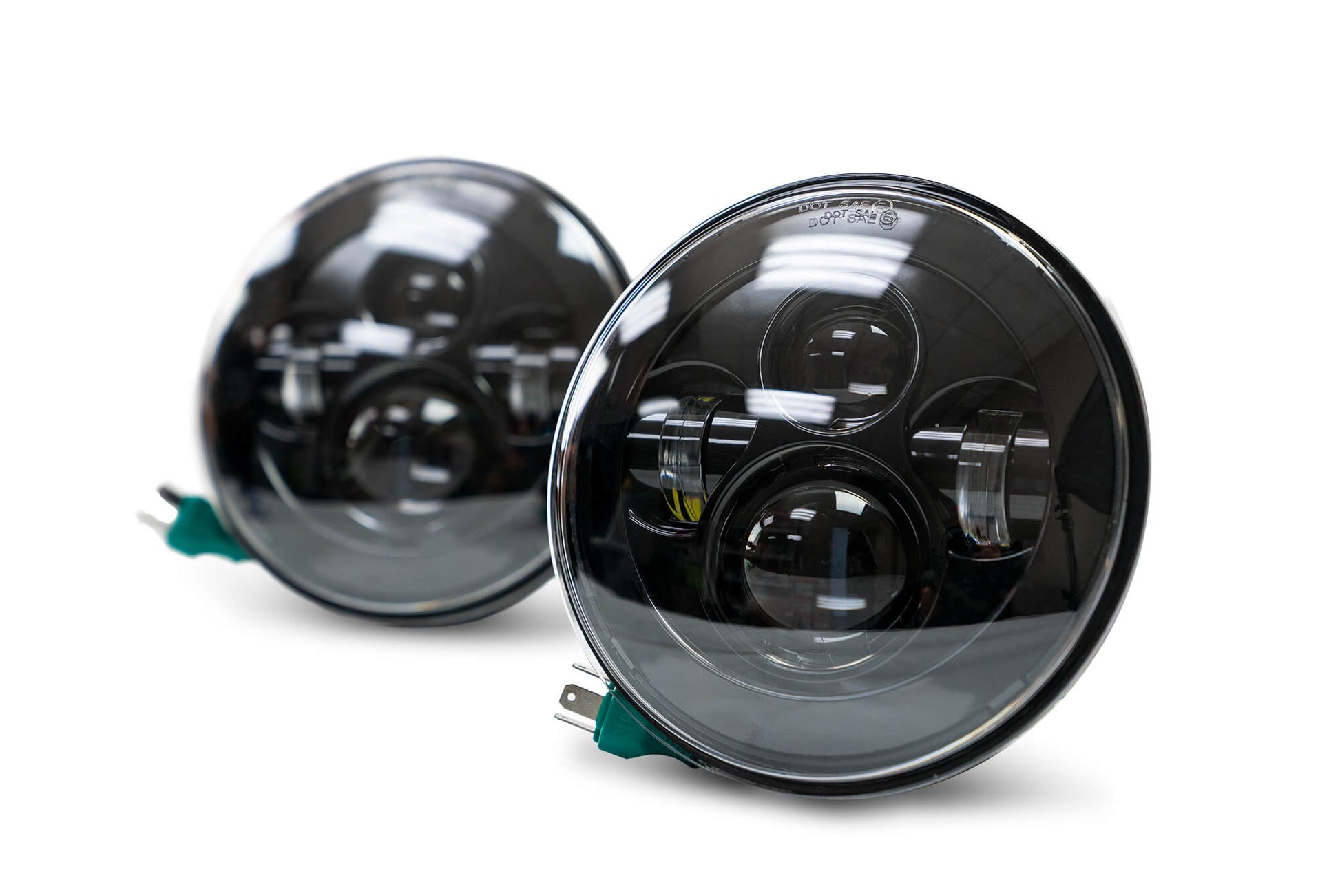 2007 2018 Jeep Wrangler JK JKU Projector Led Headlights With White Halo DV8 Offroad-5