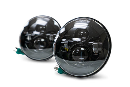 2007 2018 Jeep Wrangler JK JKU Projector Led Headlights With White Halo DV8 Offroad-5