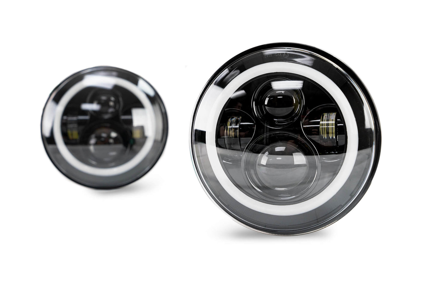 2007 2018 Jeep Wrangler JK JKU Projector Led Headlights With White Halo DV8 Offroad-6