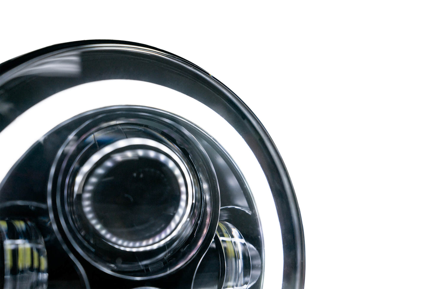 2007 2018 Jeep Wrangler JK JKU Projector Led Headlights With White Halo DV8 Offroad-7