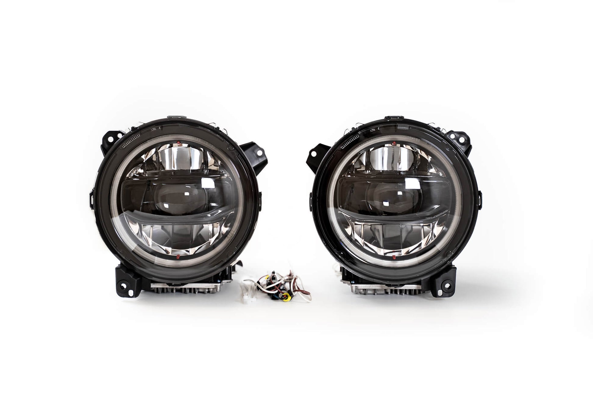2020 2025 Jeep Gladiator JT Wrangler Headlights Black DV8 Offroad-11