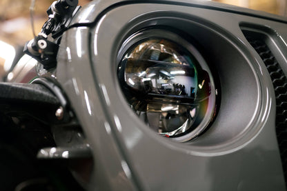2020 2025 Jeep Gladiator JT Wrangler Headlights Black DV8 Offroad-13