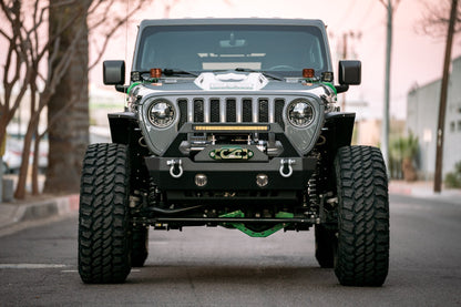 2020 2025 Jeep Gladiator JT Wrangler Headlights Black DV8 Offroad-14