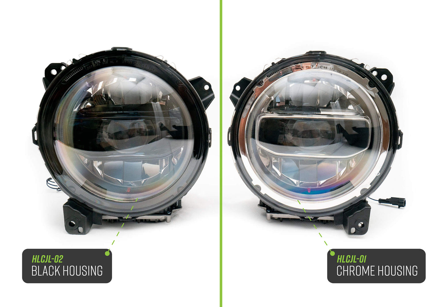 2020 2025 Jeep Gladiator JT Wrangler Headlights Black DV8 Offroad-6