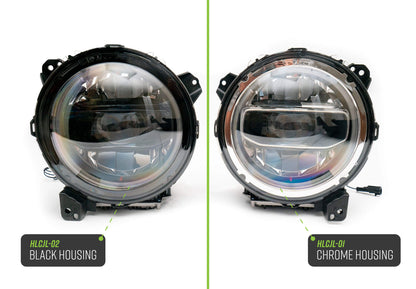 2020 2025 Jeep Gladiator JT Wrangler Headlights Black DV8 Offroad-6