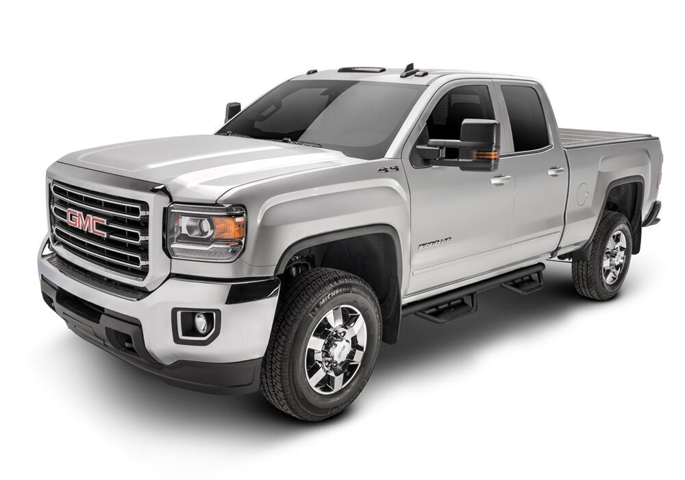 Podium Step LG Cab Length (2 Steps per Side) 3 Inch Main Tube Diameter 2014-2018 (2019 Legacy/Limited) Chevy Silverado/GMC Sierra 1500 Double Cab Textured Black NFab-3