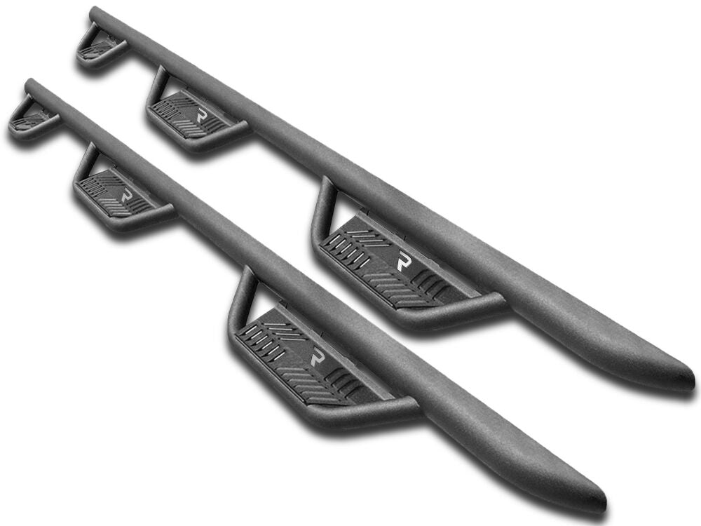 Podium Step LG Wheel-to-Wheel with Bed Access (3 Steps per Side) 3 Inch Main Tube Diameter 2010-2018 Ram 2500/3500 6 Foot 4 Inch Bed Crew Cab Textured Black NFab-1