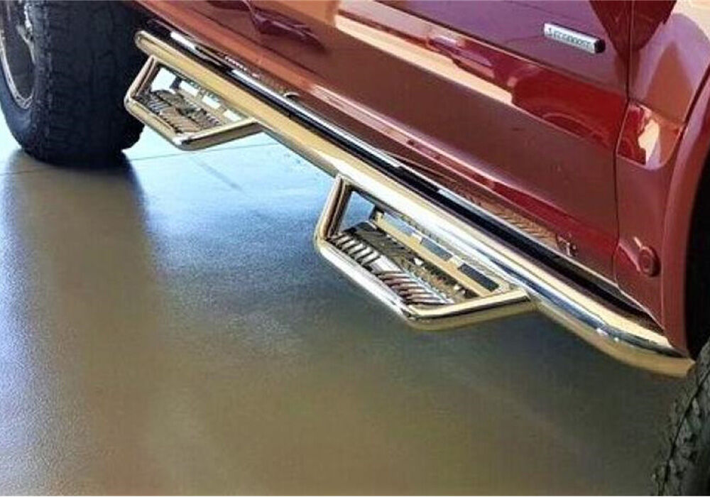 Podium Step SS Cab Length (2 Steps per Side) 3 Inch Main Tube Diameter 2015.5-2018 (2019-2024 Classic) Ram 1500 Crew Cab Polished Stainless NFab-3