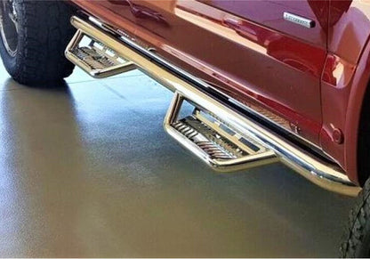 Podium Step SS Cab Length (2 Steps per Side) 3 Inch Main Tube Diameter 2015.5-2018 (2019-2024 Classic) Ram 1500 Crew Cab Polished Stainless NFab-3