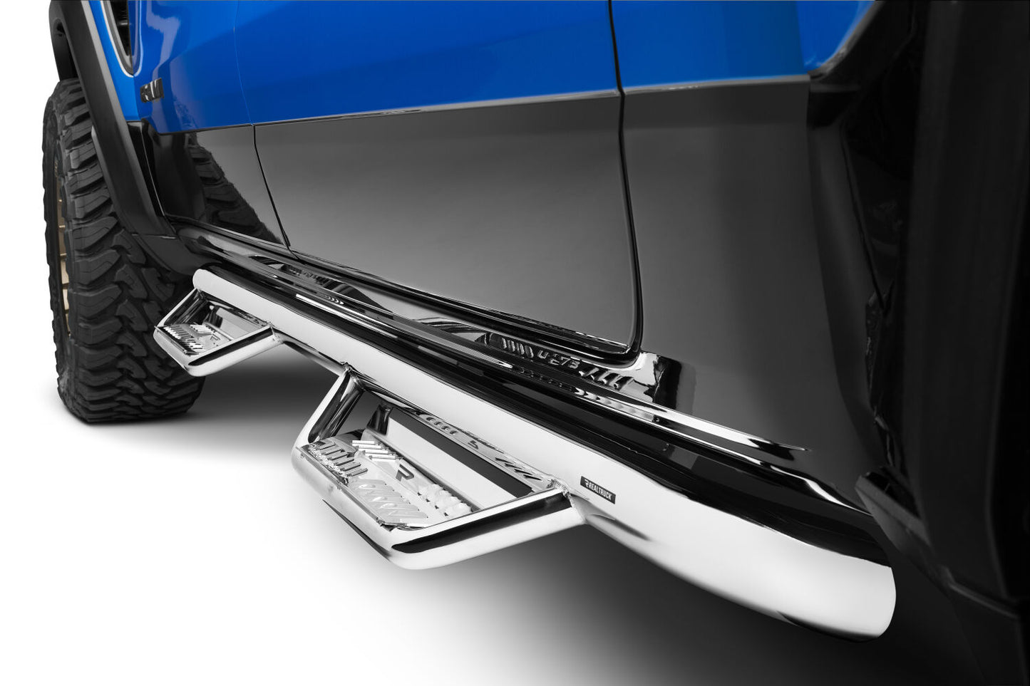 Podium Step SS Cab Length (2 Steps per Side) 3 Inch Main Tube Diameter 2019-2025 (New Body Style) Ram 1500 Crew Cab Polished Stainless NFab-1