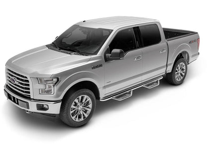 Podium Step SS Cab Length (2 Steps per Side) 3 Inch Main Tube Diameter 2015-2025 Ford F-150 -2017-2025 F-250/F-350/F-450, 2017-2025 Raptor SuperCrew Polished Stainless NFab-3