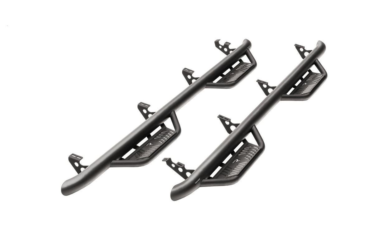 Podium Step LG Cab Length (2 Steps per Side) 3 Inch Main Tube Diameter 2005-2023 Toyota Tacoma Double Cab Textured Black N Fab NFab