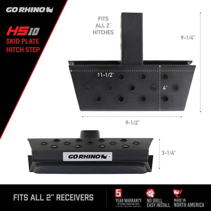 HS 10 Hitch Step Textured Black Go Rhino-11
