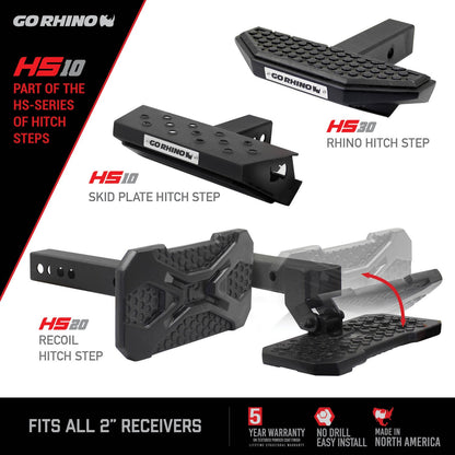 HS 10 Hitch Step Textured Black Go Rhino-3