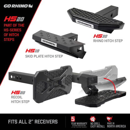 HS 20 Hitch Step Textured Black Go Rhino-1