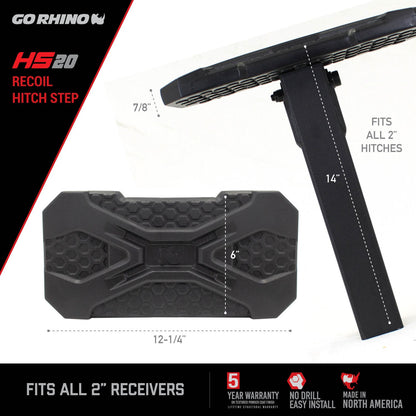 HS 20 Hitch Step Textured Black Go Rhino-11