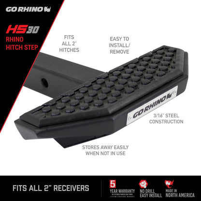 HS 30 Hitch Step Textured Black Go Rhino-9
