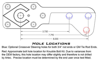 Aluminum Ultimate Dana 60 High Steer Arms - 6-Hole w/ Keyway - Pair Artec Industries-4