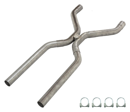 2.5 Inch Universal H-Pipe Crossover Kit Mandrel Bent 409 Stainless Steel Pypes Performance Exhaust