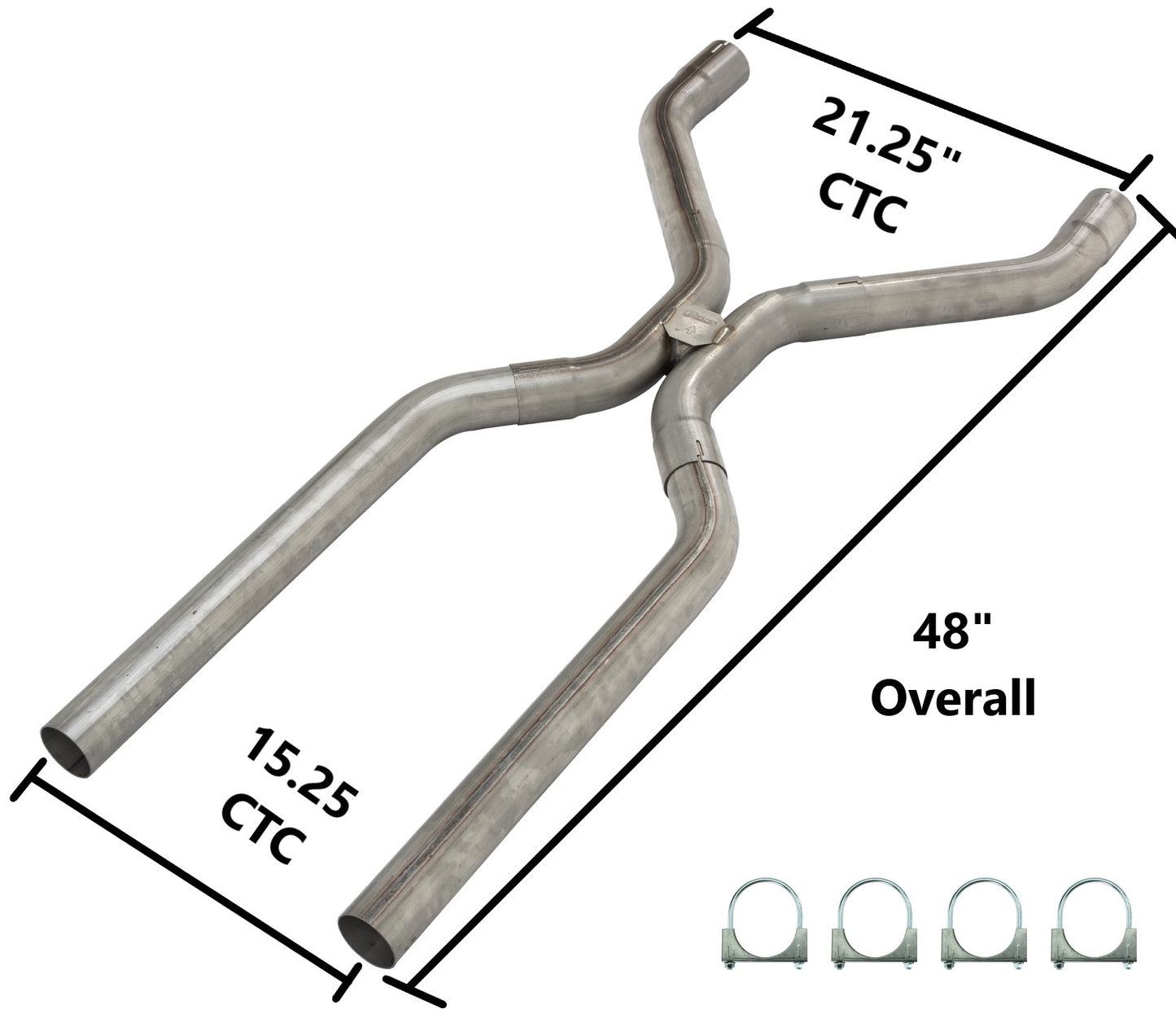 2.5 Inch Universal H-Pipe Crossover Kit Mandrel Bent 409 Stainless Steel Pypes Performance Exhaust-2