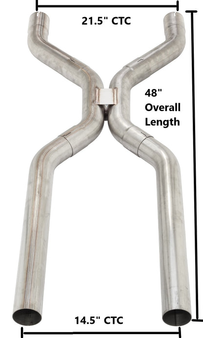 3 Inch Universal H-Pipe Crossover Kit Mandrel Bent 409 Stainless Steel Pypes Performance Exhaust-2