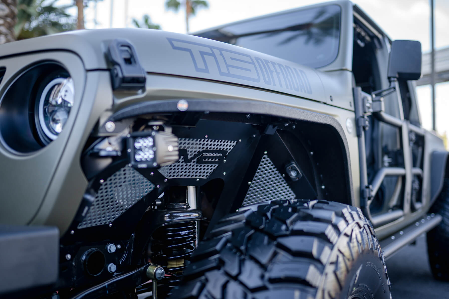 2018 2023 Jeep Wrangler JL JLU Gladiator JT Front Inner Fenders DV8 Offroad-12