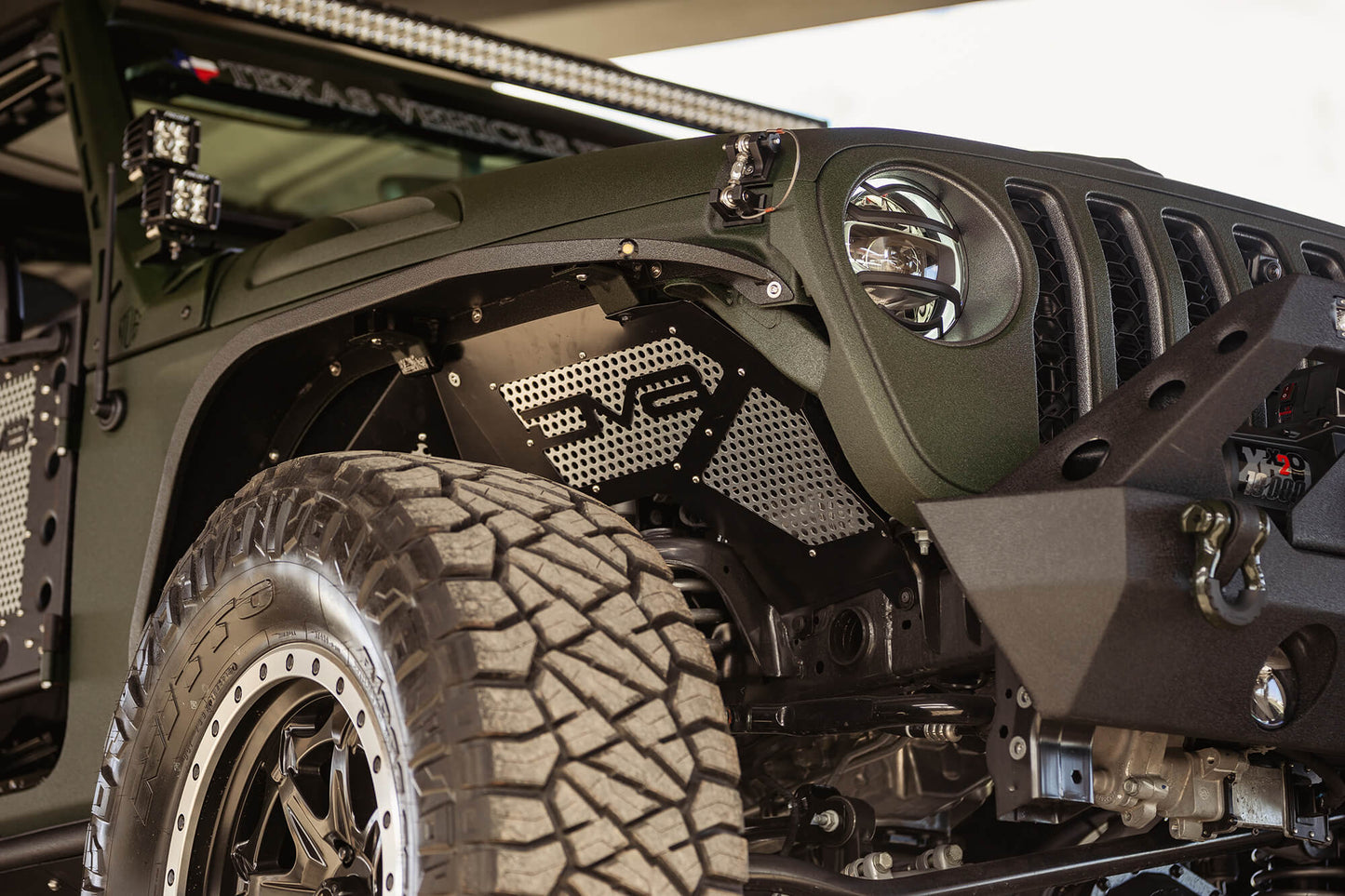 2018 2023 Jeep Wrangler JL JLU Gladiator JT Front Inner Fenders DV8 Offroad-7