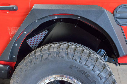 2018 2023 Jeep Wrangler JL JLU Rear Inner Fenders Black DV8 Offroad-3