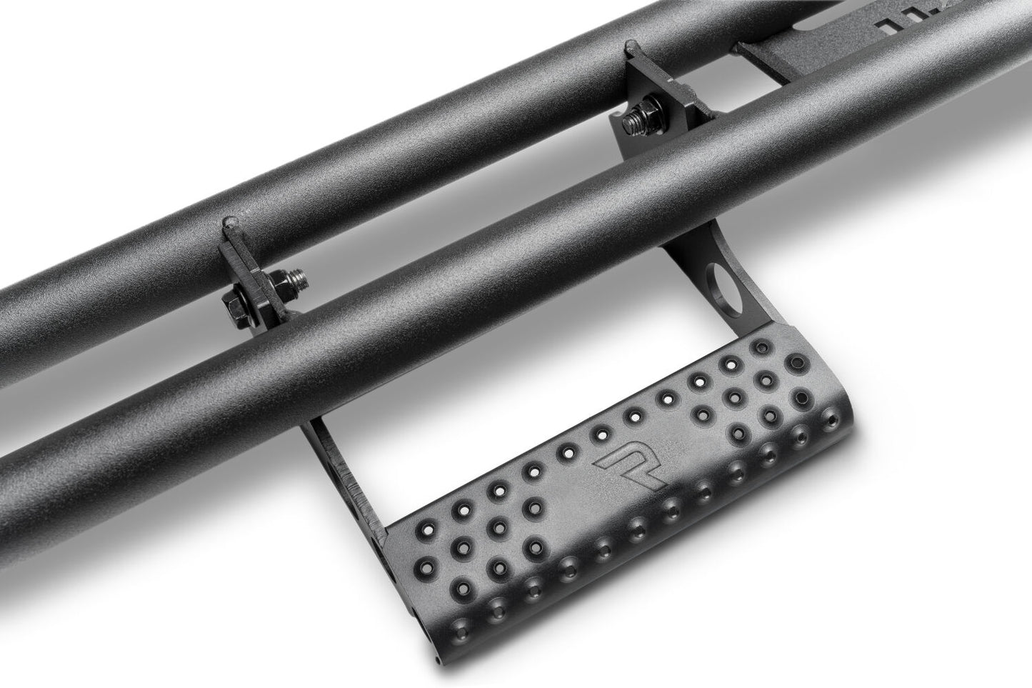 RKR Step System Full Length (1 Step Mount/1 Step per Side) 1.75 Inch Rails 2018-2026 Jeep Wrangler JL 2-Door Textured Black NFab-3
