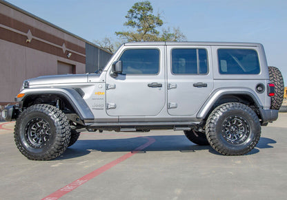 RKR Step System Full Length (1 Step Mount/1 Step per Side) 1.75 Inch Rails 2018-2026 Jeep Wrangler JL 4-Door Textured Black NFab-2
