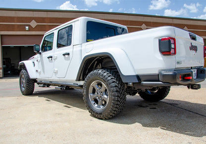 RKR Step System Full Length (1 Step Mount/1 Step per Side) 1.75 Inch Rails 2020-2025 Jeep Gladiator JT 4-Door Textured Black NFab-2