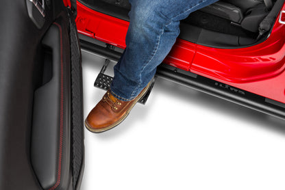 RKR Step System Full Length (1 Step Mount/1 Step per Side) 1.75 Inch Rails 2020-2025 Jeep Gladiator JT 4-Door Textured Black NFab-5