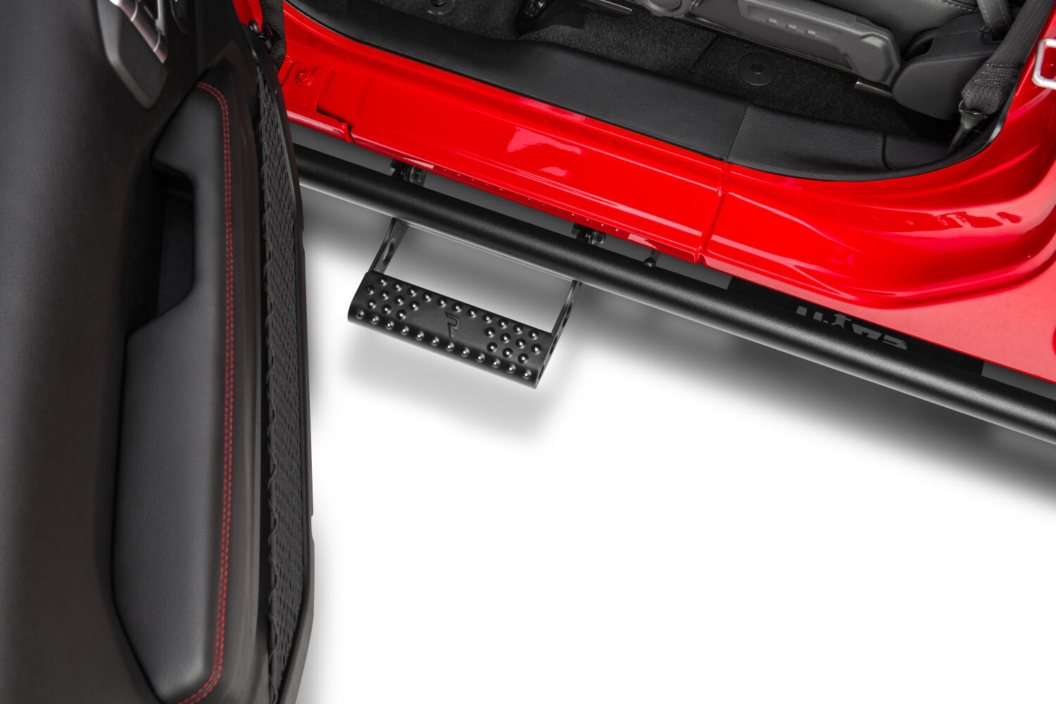 RKR Step System Full Length (1 Step Mount/1 Step per Side) 1.75 Inch Rails 2020-2025 Jeep Gladiator JT 4-Door Textured Black NFab-6