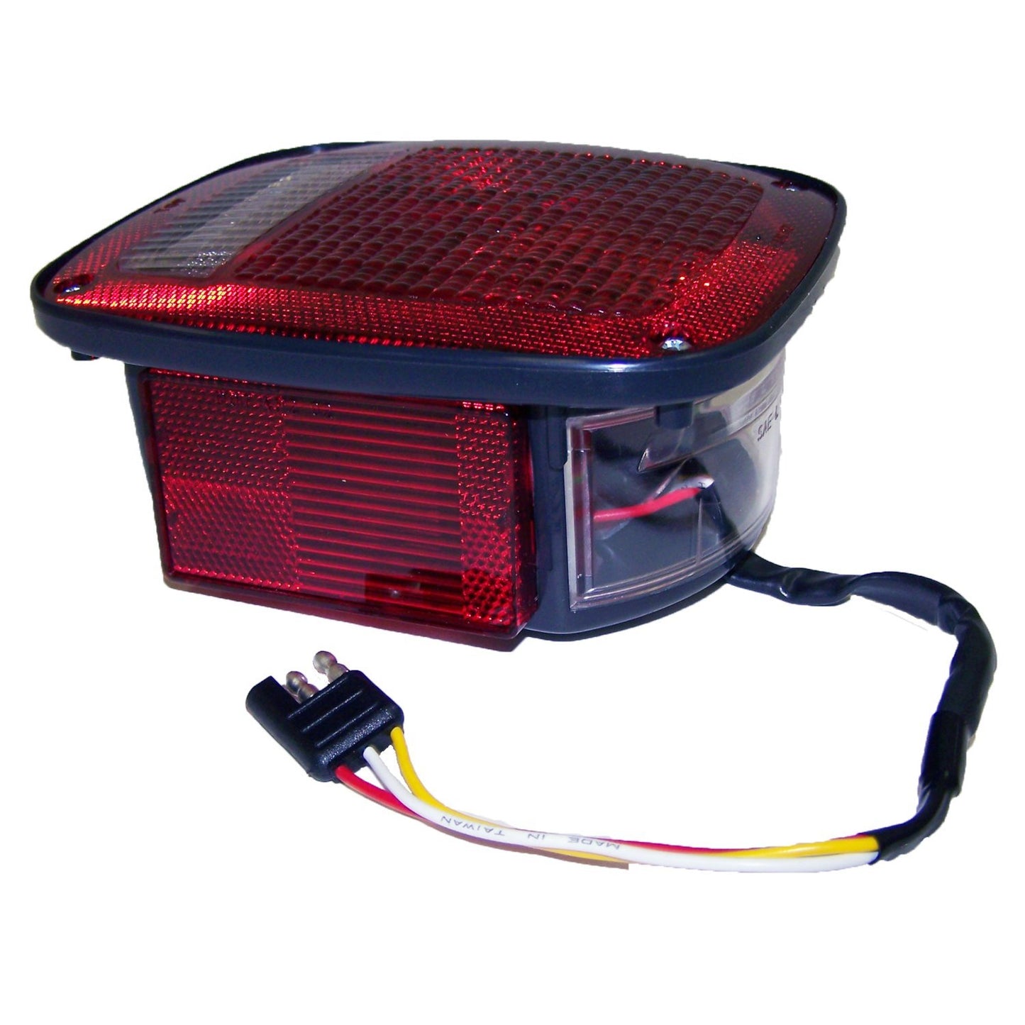 Black Left Tail Lamp w/ Side Marker Light for 1981-86 Jeep CJ-5, CJ-7, CJ-8 Crown Automotive