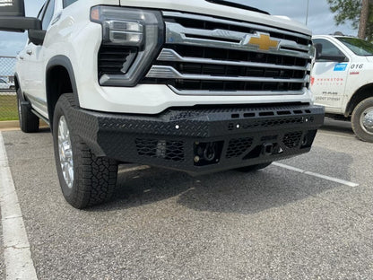 FT Front Bumper Base For 2024-2026 Silverado 2500/3500 HD Sensor Cutouts Fog Cutouts Receiver Bodyguard Bumpers-10