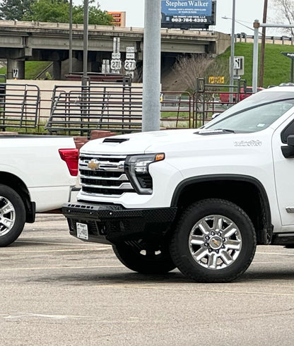 FT Front Bumper Base For 2024-2026 Silverado 2500/3500 HD Sensor Cutouts Fog Cutouts Receiver Bodyguard Bumpers-11