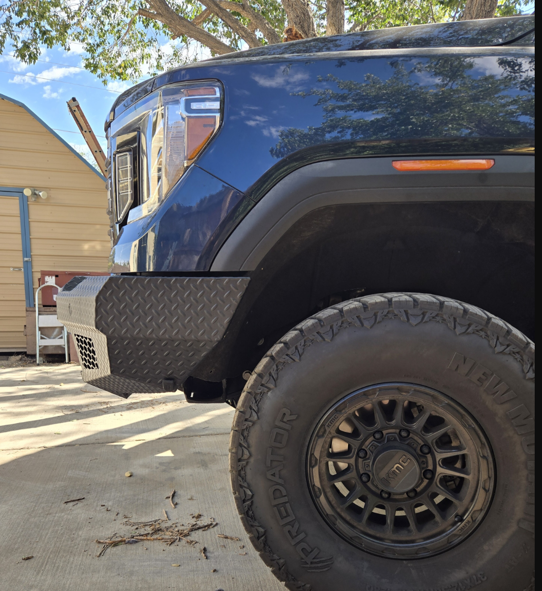 FT Front Bumper Base For 2020-2023 Sierra 2500/3500 HD Sensor Cutouts Fog Cutouts Receiver Bodyguard Bumpers-7