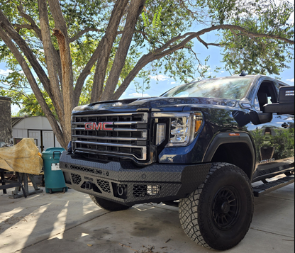 FT Front Bumper Base For 2020-2023 Sierra 2500/3500 HD Sensor Cutouts Fog Cutouts Receiver Bodyguard Bumpers-1