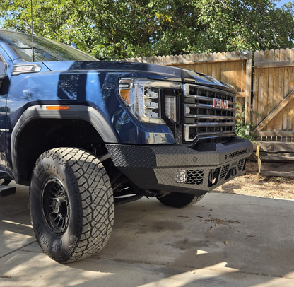 FT Front Bumper Base For 2020-2023 Sierra 2500/3500 HD Sensor Cutouts Fog Cutouts Receiver Bodyguard Bumpers-2