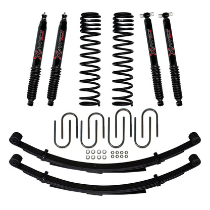 3 Inch Suspension Lift System 84-01 Cherokee XJ W/Front Dual Rate Long Travel Coil Springs Rear U-bolts Rear Leaf Springs Skyjacker-1