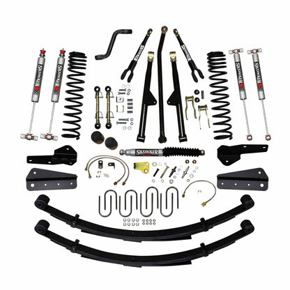 6 In Lift 84-01 Cherokee XJ Sys W/Front DR/LT Coil Springs Pitman Arm Bump Stop Spacers Lower and Upper Adjust Control Arms Skyjacker-2